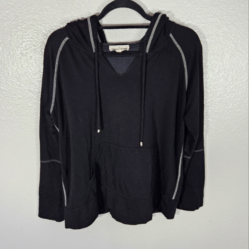 Johnny Was Calme Fleece Raw Seam Hoodie Size M